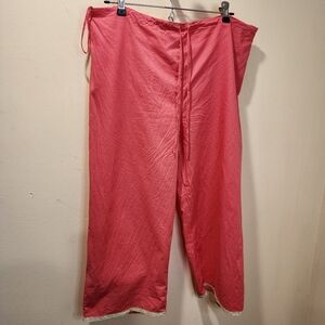 JOSIE 100% Cotton Drawnstring Pajama Pants Size L